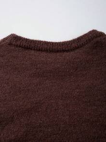 ANDREILEE 男女通用休闲宽松长袖圆领毛衣，复古美式星形图案，轻盈舒适的针织上衣，适合春、秋、冬季穿着。 - 棕色 - 查看 9