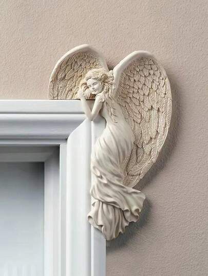 1pc Redemption Angel Door Frame Ornament Resin Awakening Angel Wing Hanging Decoration Door Frame Adornment Resin Pendant Party Gathering Decorative Item Stylish Minimalist Design Ornament Home Bedroom & Living Room Decor