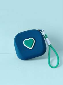 New Heart-Shaped Small Square Pouch, Coin Purse, Lipstick Case, Card Holder, Bluetooth Earphone Storage Bag, Handheld Soft Silicone Card Key Coin Purse, Multi-Function Waterproof Silicone Storage Pouch, Holiday Gift - Multicolor - View 16