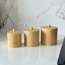 Salt Box Bamboo Salt Container With Handle To Easily Open And Seal Salt Cellar For Storing Salt Pepper Sugar Herbs Small Spice Box - Bamboo Wood Color - View 9