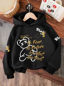 小男孩卡通图案保暖卫衣 - 黑色 - 查看 8