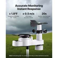 5-In-1 Wireless Weather Station, 7.5-Inch VA Display, Solar Powered Outdoor Sensor, Rain Gauge, Indoor Outdoor For Weather Forecast, Temperature, Humidity, Wind Speed And Direction (No WiFi) - Xem 3