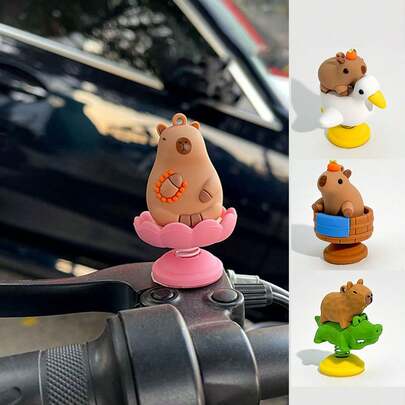 1pc Cute Car Interior Shaking Decoration, Dashboard Hanging Ornament, Desk Stress Relief, Electric Vehicle Accessory