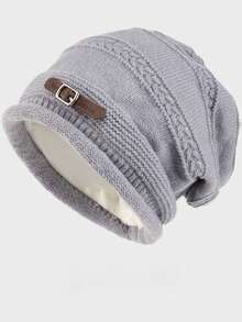 4-Color Options Knitted Beanie Hat, Loose Fit Warm Bucket Hat, Solid Color Fashion Casual Autumn/Winter Unisex Ski Hat Winter Warm