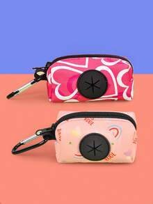 2pcs/1pc Pet Waste Bag Holder/Dog Poop Bag Holder/Pet Storage Bag For Dog Walking, Training, And Cleaning. Features A Durable Carabiner.