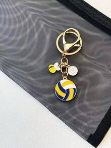个性化排球钥匙扣礼物，送给女孩的礼物，感恩节礼物 - 排球蜜蜂套裝扣 - 查看 3