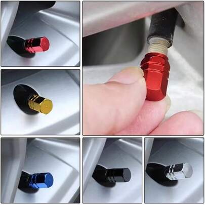 Car Tires, Valve Caps, Aluminum Alloy, Car Valves, Valve Caps, Modifications, Valve Core Covers, Multiple Color Options