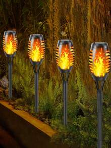 Outdoor Solar Torches, Solar Path Lights, Solar Lawn Lights, Solar Garden Lights, Solar Flame Lights, Solar Lighting, IP44 Waterproof Landscape Lights, Suitable For Yard, Villa, Gazebo, Garden, Patio, Party, Picnic, Halloween And Other Lighting Occasions - Multicolor - View 15