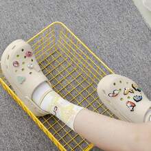 Dép bít mũi khoét lỗ, kiểu dáng slip-on, dành cho cặp đôi, mẫu mới mùa xuân 2026, đế dày, kiểu dáng thường ngày, dép lê cao gót, sandal liền thân 207521-2Y2 - Màu Khaki - Xem 2