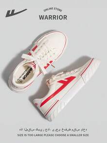 WARRIOR 1 双复古系带帆布运动鞋，百搭设计，软底低帮舒适休闲户外运动鞋，适合女士 - 米紅 - 查看 8