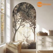 1 Roll 2pcs PVC Material 17.72X70.87inch Modern Minimalist Style Arched Wall Decals, Self-Adhesive Removable Wallpaper, Thick Wear-Resistant Wall Stickers, Suitable For Bedroom Headboard, Entryway, Living Room Backdrop, Furniture Side, For Home Decor, Space Renovation And Renewal Wall Paper Wall Decor Room Decor Wallpaper Peel And Stick