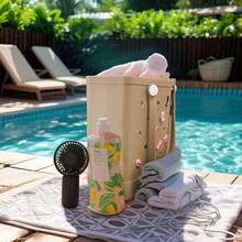 New Autumn EVA Rubber Tote Bag, Waterproof Beach Bag, Anti-Dumping, Easy To Clean, Stable And Durable Tote Bag, Large Capacity Suitable For Shopping, Travel, Party, Outdoor Activities, Beach Necessities, Suitable For Lovers, Family Halloween Gifts - Khaki - View 1