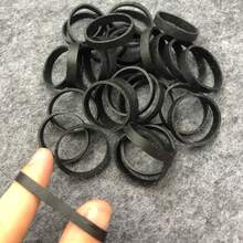 100个2.8厘米/1.1英寸黑色O型圈橡皮筋，高弹力伸缩橡皮筋，办公厨房松紧带固定配件，乳胶带 - 黑色 - 查看 2