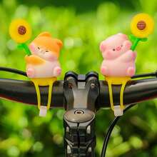 1/2 件自行车装饰 - 可爱风车游乐园电动自行车摩托车装饰卡通动物小风车 - 彩色 - 查看 2