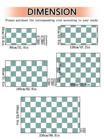 1pc Checkerboard Plush Vloerkleed Area Accent Living Room Bedroom Shag Tapijt Zachte Fluffy Home Skin Friendly Machine WashableEasy To Clean view 2