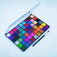 54 色水溶性面部彩绘颜料，无味精细水彩颜料，配有 1 支刷子，适合学生面部彩绘、万圣节化妆、复活节 - 水粉色塗料 - 查看 4