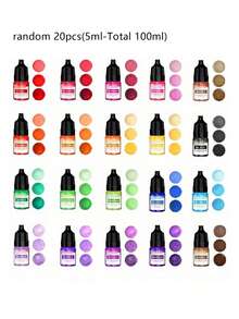 5ml 20 Colors Candle Dye Liquid Dye, DIY Jewelry Making & Candle Making Coloring Pigment 50ml/100ml, Candle Color Dye Suitable For Silicone Mold DIY Handmade Scented Candle Soap Dye Coloring, DIY Jewelry Making & Candle Making Dye Liquid, Halloween, Christmas, Holiday DIY Candle Coloring Dye