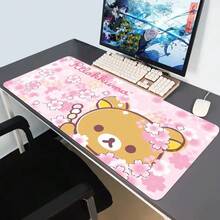 Kawaii Game Rubber Mat Cute Mousepad Non-Slip Table Mat Anime Pink Rilakkuma Office Computer Accessories Speed Desktop Mouse Pad - BLACK-4 - 查看 7