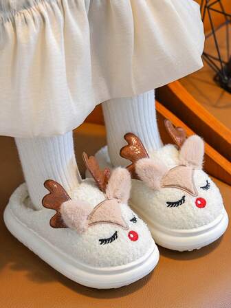 Pantuflas de interior para niños de otoño/invierno, pantuflas suaves y cómodas con suela antideslizante y diseño de dibujos animados lindos para niñas, adecuadas para uso casual diario en el dormitorio