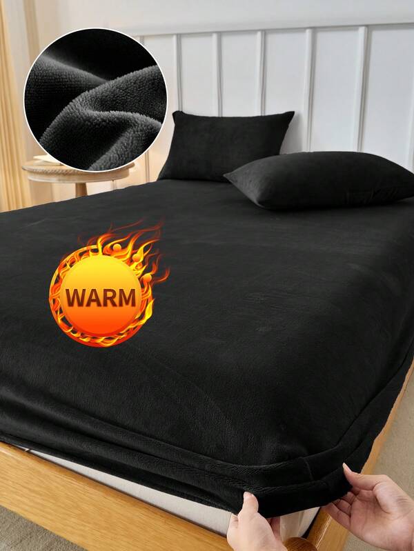 1pc Fitted Sheet, Bedding, Mattress Protector, Bed Cover, Cozy Home Textile, Soft-Comfortable Mattress Cover, Solid Color Sheet, Deep Pocket, Bed Sheet Only, Without Pillowcase, Dustproof, Machine Washable, Bedding Gifts, Fits For Twin Full King Queen Size Beds, Machine Washable, Autumn Decor, Winter Decor