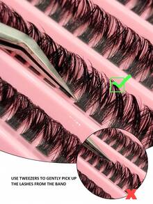 Rikuaild 200 Clusters Lashes 60D Faux Mink Individual Eyelashes, Natural Thick Eyelash Extension Cosmetics Suitable For Any Style Lash Clusters, Eyelash Clusters, Individual Eyelashes, Lashes, Fake Lashes - Black - View 3