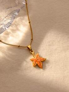 1 件金色不锈钢项链女士蜻蜓吊坠颈链时尚复古昆虫珠宝配饰礼物 - 金黃色 - 查看 2