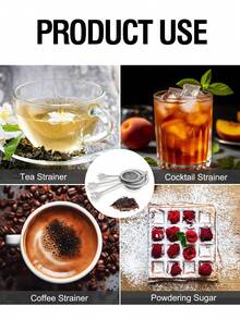 1件/3件304不锈钢茶壶手柄和茶具套装，茶滤，茶叶过滤器，功夫茶配件，厨房果汁筛，冰沙筛，鸡尾酒筛 - 彩色 - 查看 4