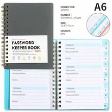 1pc/2pcs Random Letter Labeled Password Notebook A6 Pocket-Sized Password Book, Suitable For Internet Website Login, Hardcover Password Journal, Ideal Gift For Men And Women At Home, Office Or School