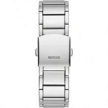 Guess Relógio Multifuncional de Quartzo com Cristal Phoenix GW0094G3 para Homens, Pulseira de Aço Inoxidável Preta, Mostrador em Formato de Barril, Relógio de Pulso de Luxo, Adequado para Uso Diário e Estilo de Rua, Presente da Moda para Homens, Ideal para Namorado - Prata - Visão 5