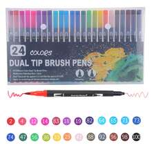 12/24/36/48/60/72/120/168 Colors Dual Brush Markers Pens, Artist Coloring Marker Set, Fineliner & Brush Tip Pen With Premium Case For Adults Coloring Books Journal, Drawing, Doodlin,Art Supplies