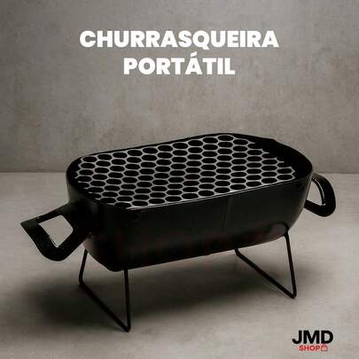 Churrasqueira Portátil Aço Inox Resistente Para Camping Viagem Quintal e Áreas Externas