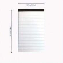 5-Pack Multi-Purpose College Ruled Notepads (5x8 Inch) - 50 Sheet Perforated Pads For Students, Waitstaff & Office Use | Colorful/White Portable Writing Pads For Note-Taking, Order Taking - trắng - Xem 2