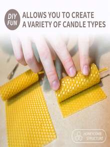 JAYSUING Beeswax Sheets, Handmade DIY Christmas Atmosphere Creative Honeycomb Candle, Pure Beeswax Roll Wax Sheets Material. It Can Be Used To DIY Holiday Candles, Stimulate Children's Creativity, And Improve Their Hands-On Ability. It Can Also Create A More Festive Atmosphere. - Multicolor - View 7