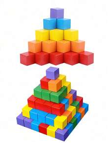 30/50/100Pcs Random Color Wooden Blocks 0.79 Inches, Colored Wood Particles, Cube Blocks Stacked Square Wooden Toys, Color Recognition Math Cube Teaching AIDS, Montessori Early Instruction AIDS, Square Pine Blocks DIY Geometric Table Office Stress Relief Games, Fidget Toys (Some Parts May Be Random) Room Decoration, Birthday Gift/Halloween Gift/Christmas Gift - Multicolor - View 7