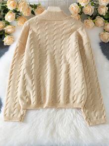 Autumn And Winter Solid Color Twisted Elegant Long Sleeved Women's Loose Sweater