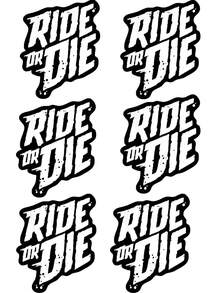 Pegatina impermeable de PET para bicicleta "RIDE OR DIE", con letras llamativas y diseño resistente a los arañazos y colorido, duradera y decorativa para cuadros de bicicleta, adecuada para bicicletas de carretera, bicicletas de montaña, accesorios de ciclismo, entusiastas del DIY y ciclistas. La opción ideal para todos estos grupos.
