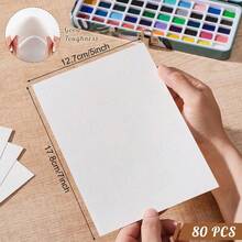 80 Sheets Watercolor Paper Bulk 110 Lb 230 GSM Cold Press Paper White Water Color Paper For Child Students Adults Artists Drawing Wedding Gift Cards 5 X 7 Inch - White - View 2