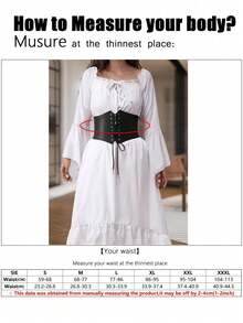 1pc Women's Adjustable Lace-Up Corset Belt, Fashionable Waist Cincher Suitable For Street Style Or Daily Outfit Matching - Black - View 5