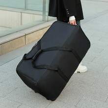 Maleta de viaje Oxford extragrande expandible con ruedas, impermeable, ligera y plegable (negra) - Negro - Ver 1