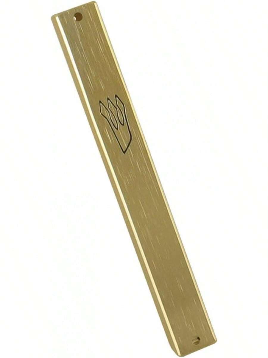 Peer Hastam Design Funda de mezuzá de aluminio, dorada, 5.0 pulgadas (para tamaño de rollo de 4.0 pulgadas) - Dorado - Ver 1