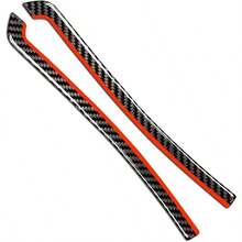 2 pegatinas para espejo retrovisor para evitar colisiones, antirrayones, fibra de carbono, tiras antigolpes, tiras adhesivas para A4 A4 Allroad A5 2017 - 2021 RS5 S4 S5 2018 - 2021 - Negro+rojo - Ver 4