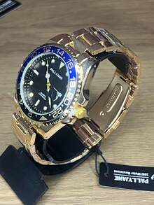 Original Waterproof Men's And Women's Watch, Gold Stainless Steel Watch - 黑金色 - 查看 3