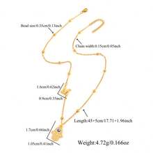 1 chiếc mặt dây chuyền hình bàn tay Hamsa cổ điển, dây chuyền hạt bằng thép không gỉ, dành cho nữ. - lát vàng vi mô - Xem 2