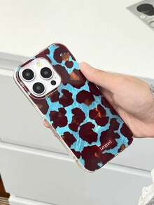 Cheetah, Leopard Print 1pc Leopard Print Vintage Style Colorblock Phone Case, Compatible With IPhone 16 Pro Max/15 Pro/14/13/12/11/17 Pro, Anti-Drop Protective Cover