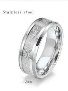 خاتم رجالي من الفولاذ المقاوم للصدأ مقاس 8 مم، أفضل هدية عيد للحبيب والأب والعائلة والأصدقاء - النمط 1 - مشاهدة 4