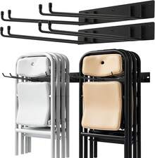 Estante de Almacenamiento para sillas Plegables,Organizador de Herramientas de jardín y Ganchos para sillas Plegables,Ganchos de Montaje en Pared para sillas de Garaje,césped,Playa,Camping (2) - 2 - Ver 2