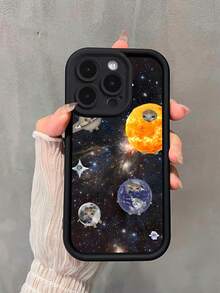 Brighten Up Your With A Universe Abstract Planet Of Cat Meme Pattern Simple Thickened Anti-Fall Phone Case Compatible With IPhone - Multicolor - View 3