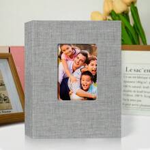 新款布面封面7英寸100格插页相册，家庭回忆相册，大容量照片收纳相册，高品质布面相册，畅销7*5英寸照片整理册，家庭聚会及旅行回忆录，宝宝成长纪念册，情侣爱情回忆相册，复古布面相册 - 彩色 - 查看 10