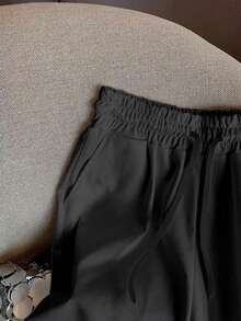 大码女式秋冬运动裤，松紧抽绳腰部，宽松休闲裤，适合跑步、健身、日常穿着，时尚修身口袋喇叭腿软裤