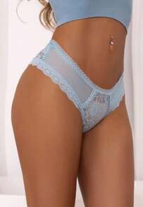 Ohyeahlady Women'S Sexy Lace Thong Plus Size Tanga Briefs Panties Strings Lace Lingerie Naughty Cheeky Underwear - ColorB - 查看 2